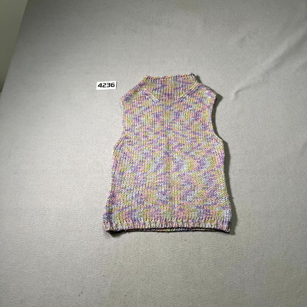 Alliance Sweater Vest‎ Womens M Multicolor Tie Dye Pastel Chunky Knit Sleeveless